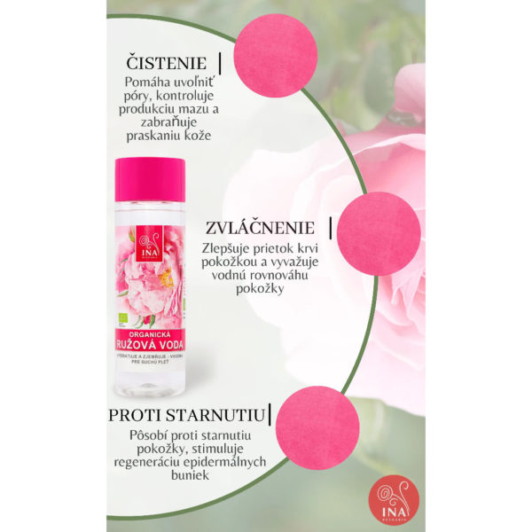 inaessentials organicka ruzova voda pre suchu citlivu plet damasska ruza prirodno
