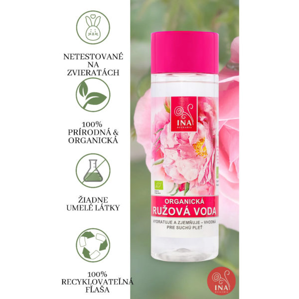inaessentials organicka ruzova voda pre suchu citlivu plet damasska ruza prirodno